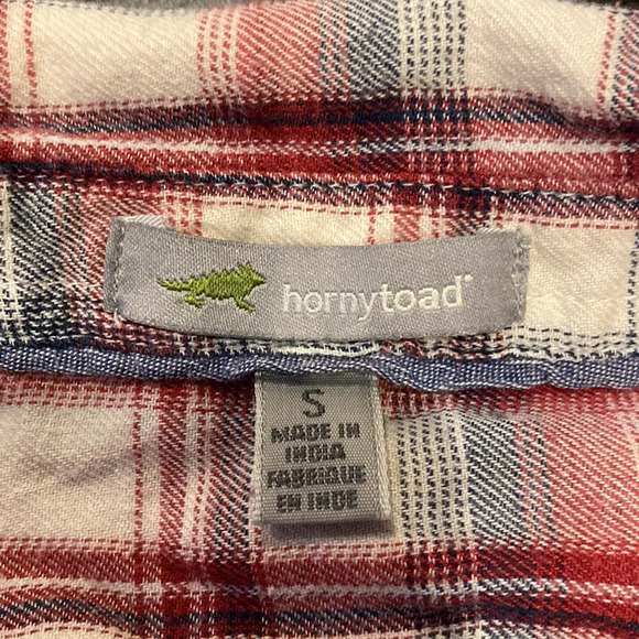 Horny Toad Women’s Small Plaid Casual Button Down Long Sleeve Chest Pockets - Picture 7 of 9